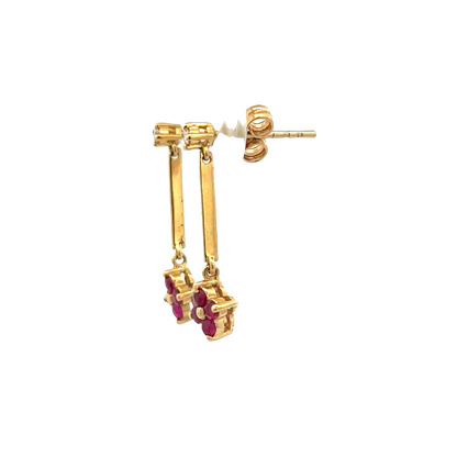 18ct yellow gold diamond earrings 1.7g (sh25094l)