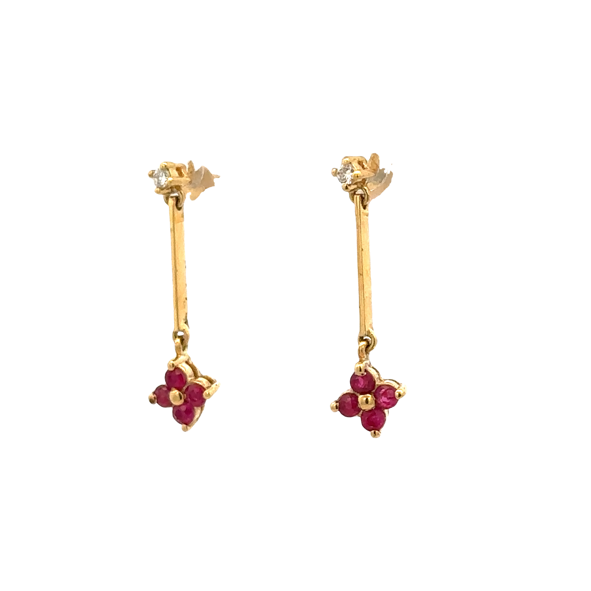 18ct yellow gold diamond earrings 1.7g (sh25094l)