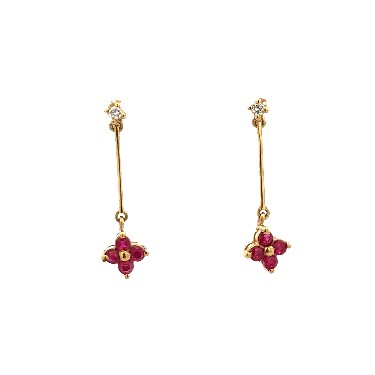 18ct yellow gold diamond earrings 1.7g (sh25094l)