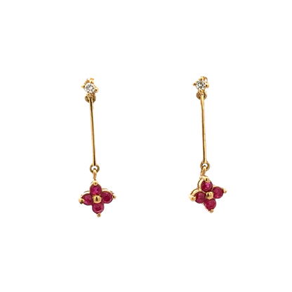 18ct yellow gold diamond earrings 1.7g (sh25094l)