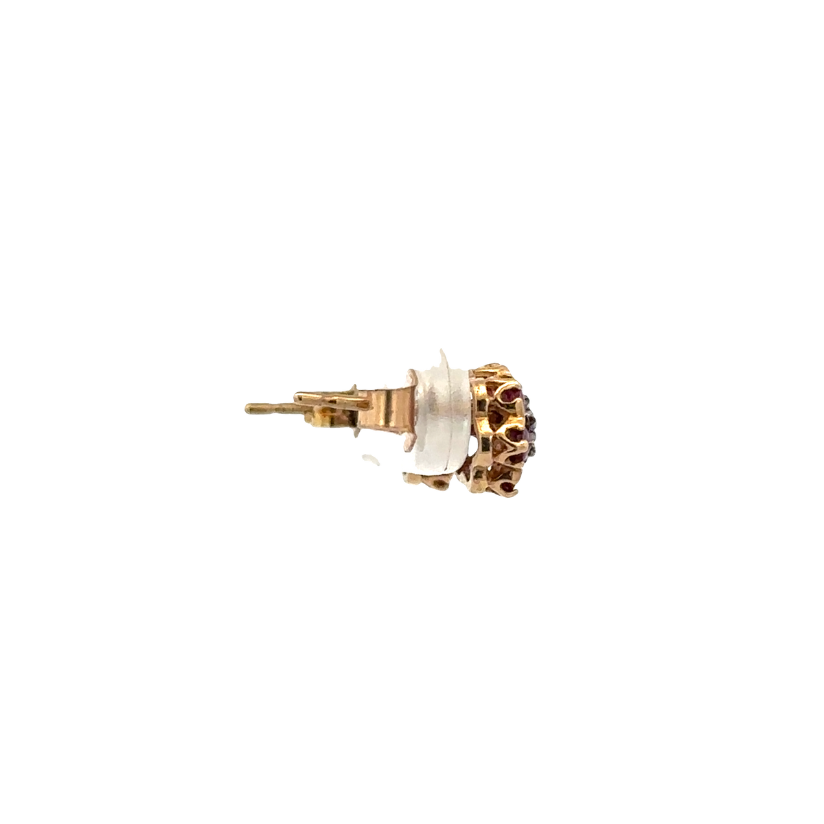9ct yellow gold ruby and diamond earrings 1.2g (sh25037l)