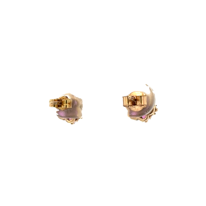 9ct yellow gold ruby and diamond earrings 1.2g (sh25037l)