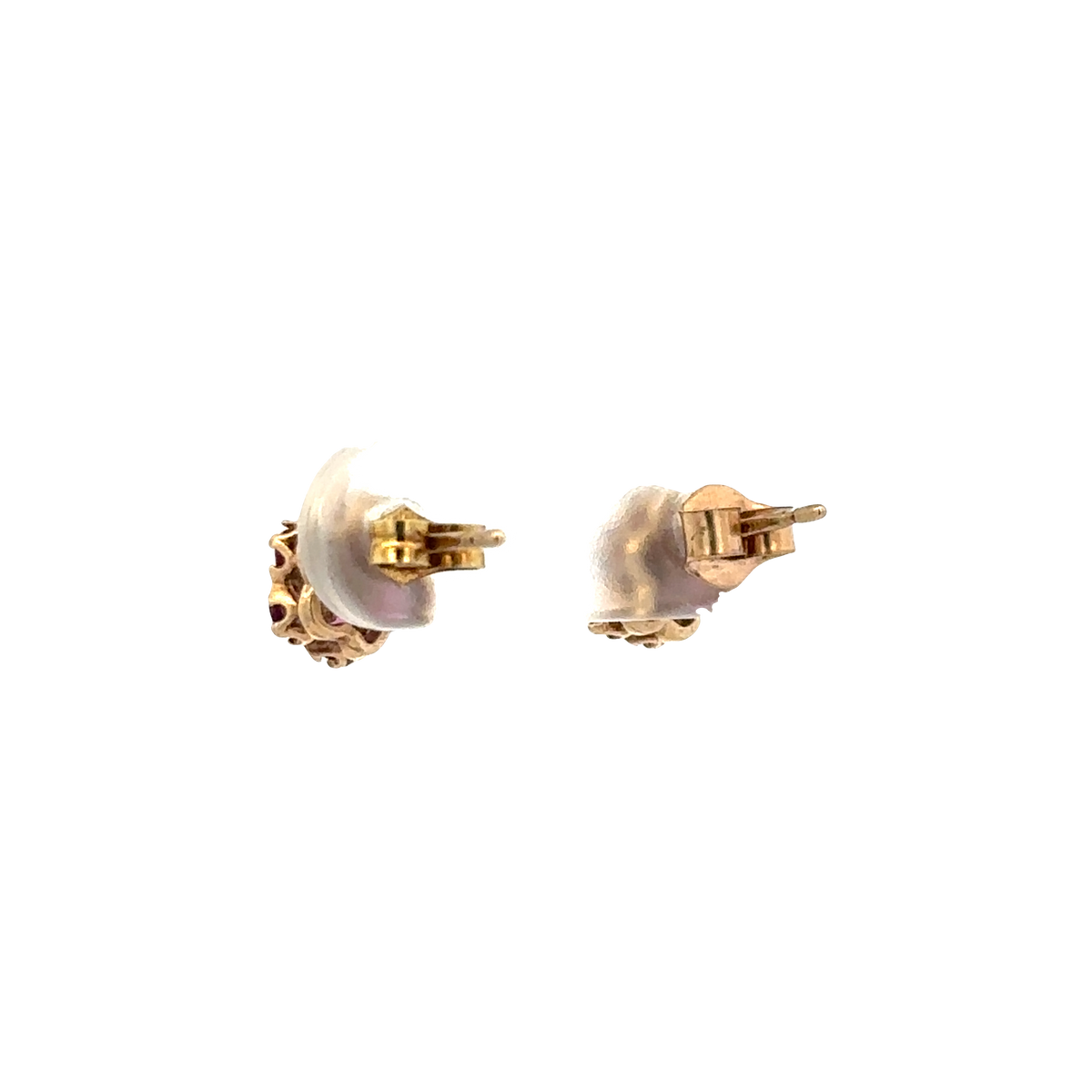 9ct yellow gold ruby and diamond earrings 1.2g (sh25037l)