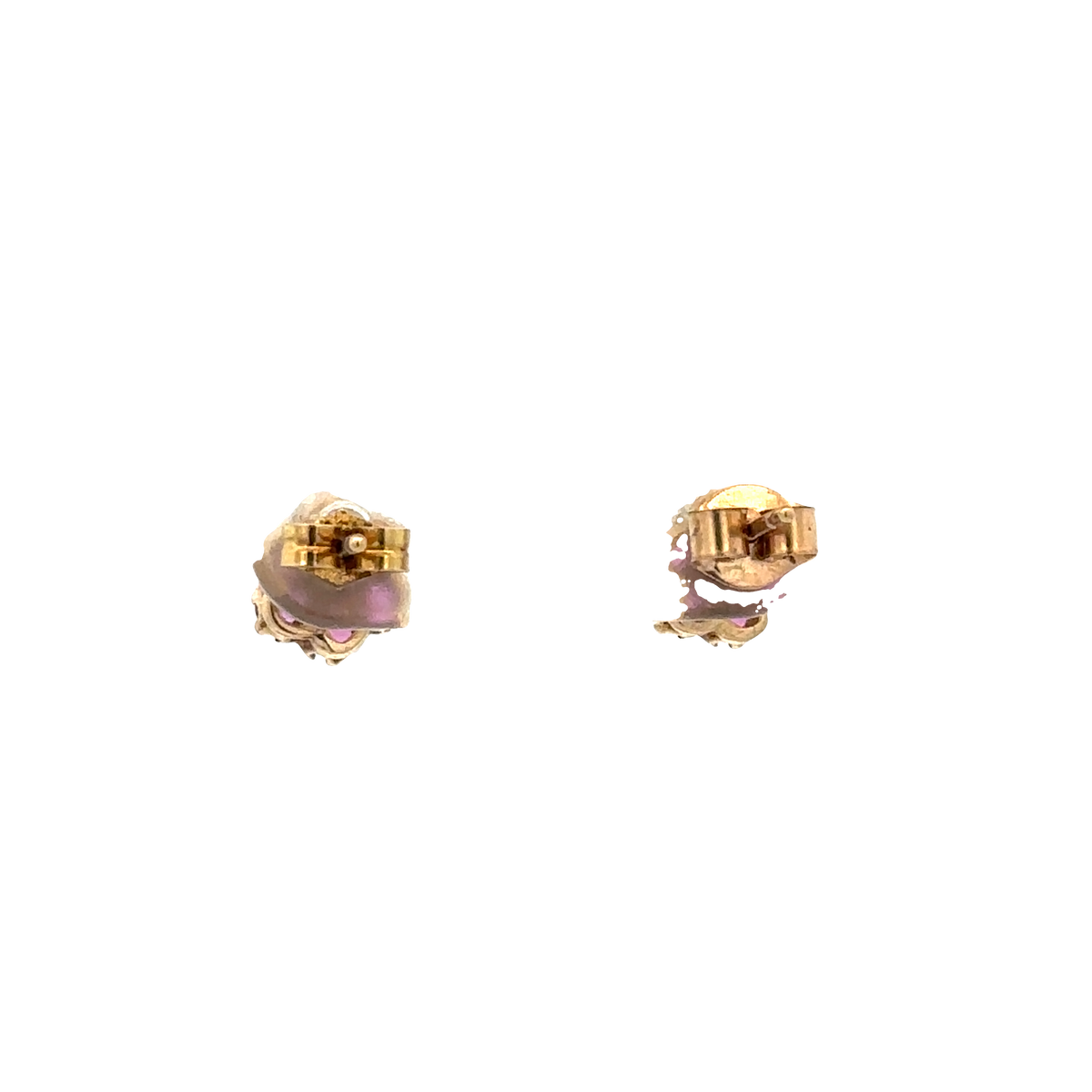 9ct yellow gold ruby and diamond earrings 1.2g (sh25037l)