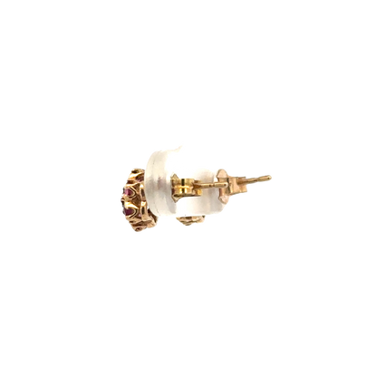 9ct yellow gold ruby and diamond earrings 1.2g (sh25037l)