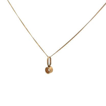 9ct yellow gold chain and diamond pendant 1.2g (bb1972b)