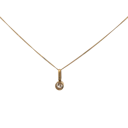 9ct yellow gold chain and diamond pendant 1.2g (bb1972b)