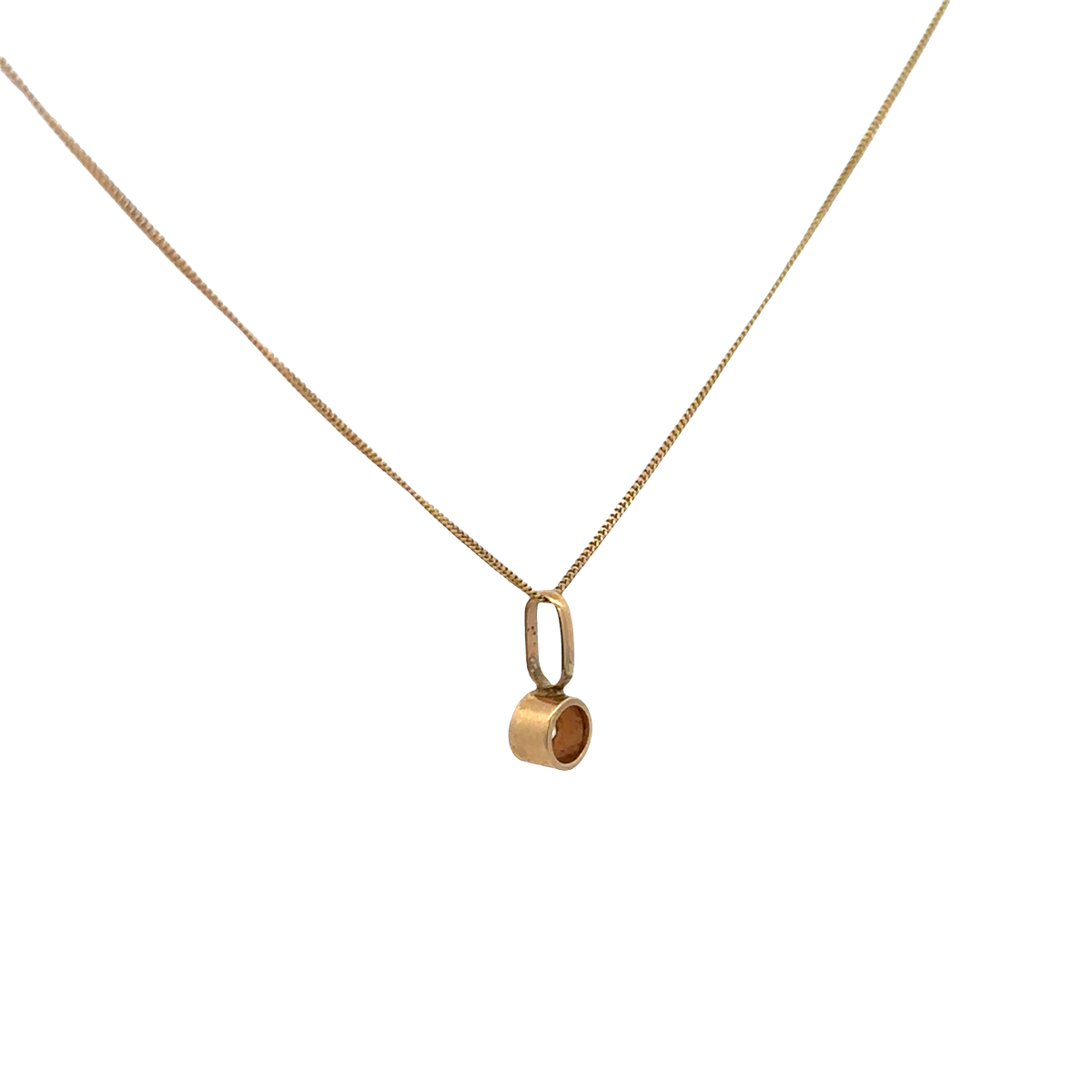 9ct yellow gold chain and diamond pendant 1.2g (bb1972b)