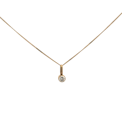 9ct yellow gold chain and diamond pendant 1.2g (bb1972b)