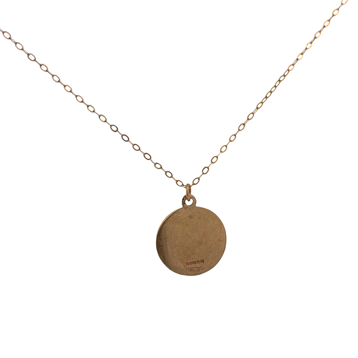 9ct yellow gold chain and St Christopher pendant 3.8g (sh26815b)