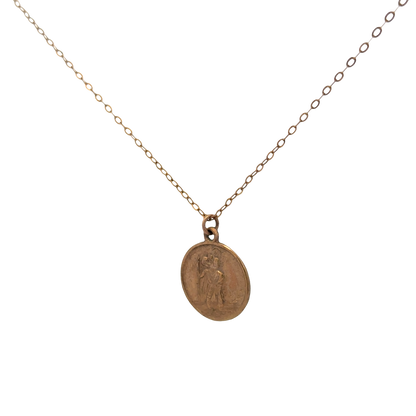 9ct yellow gold chain and St Christopher pendant 3.8g (sh26815b)