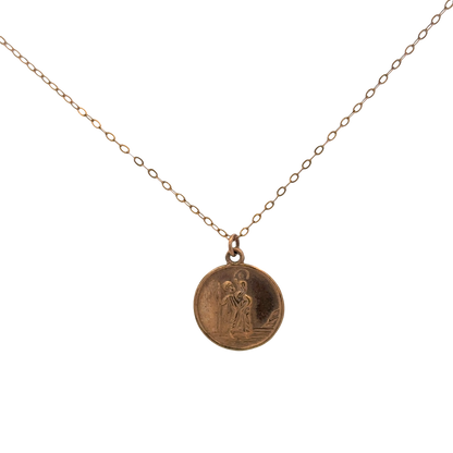 9ct yellow gold chain and St Christopher pendant 3.8g (sh26815b)
