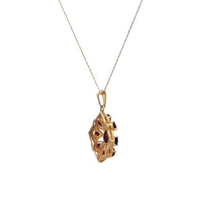 9ct yellow gold chain and pendant 3.2g (sh26813b)