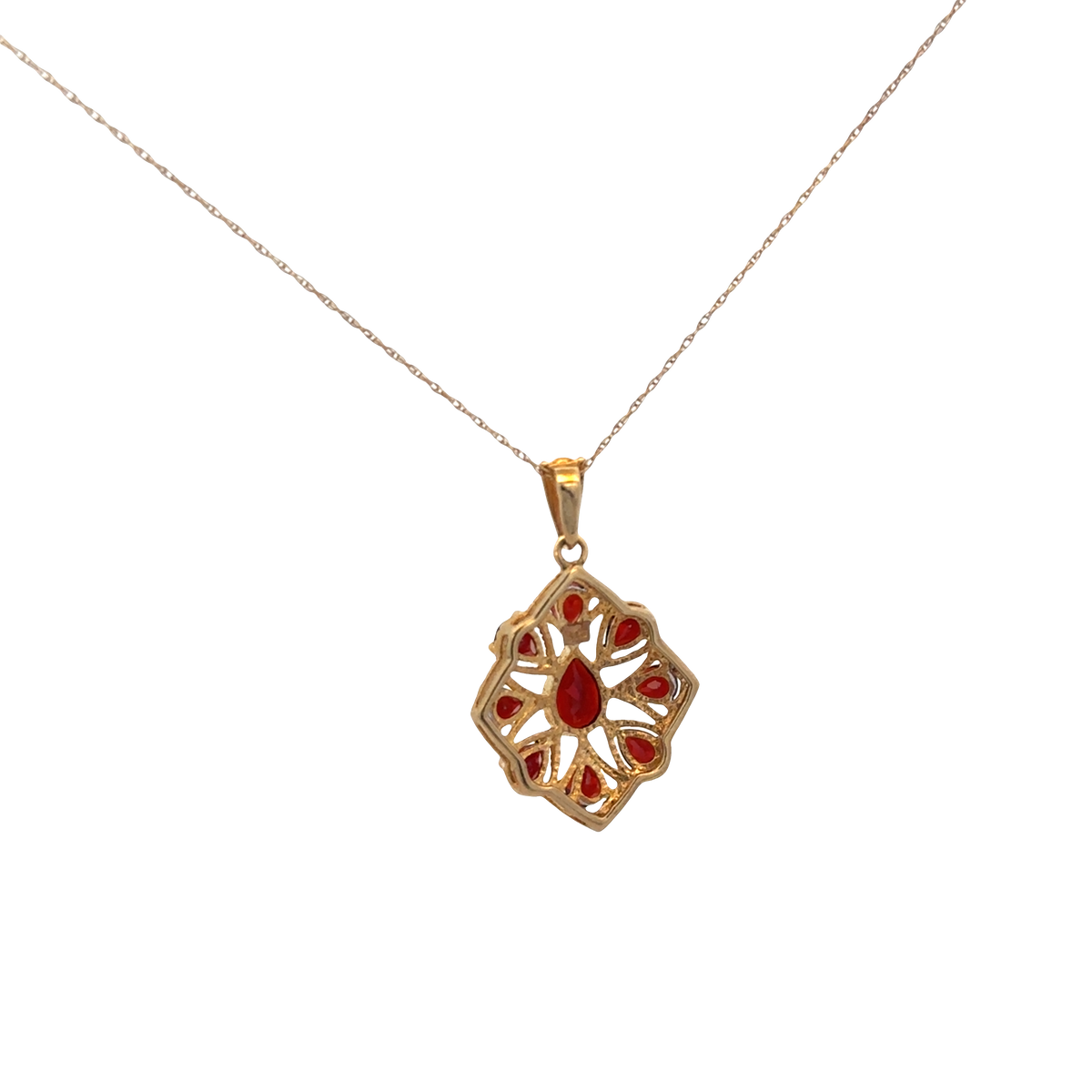 9ct yellow gold chain and pendant 3.2g (sh26813b)