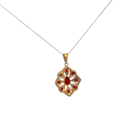 9ct yellow gold chain and pendant 3.2g (sh26813b)