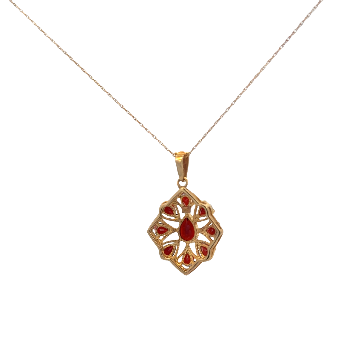 9ct yellow gold chain and pendant 3.2g (sh26813b)