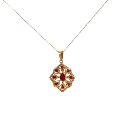 9ct yellow gold chain and pendant 3.2g (sh26813b)