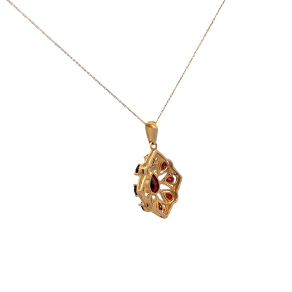 9ct yellow gold chain and pendant 3.2g (sh26813b)
