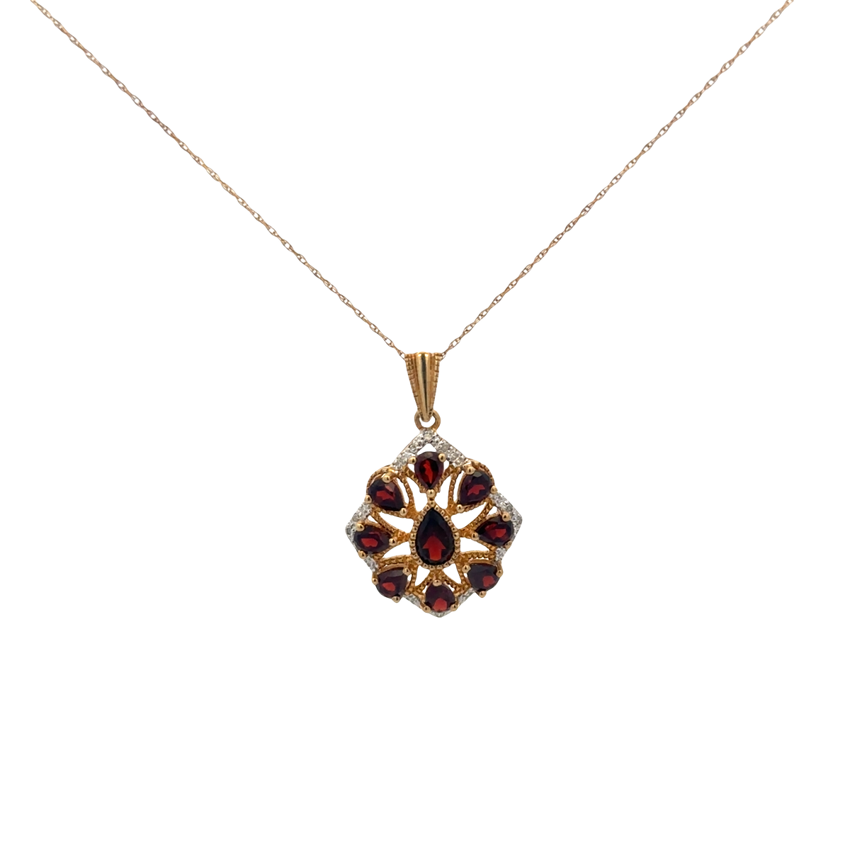 9ct yellow gold chain and pendant 3.2g (sh26813b)