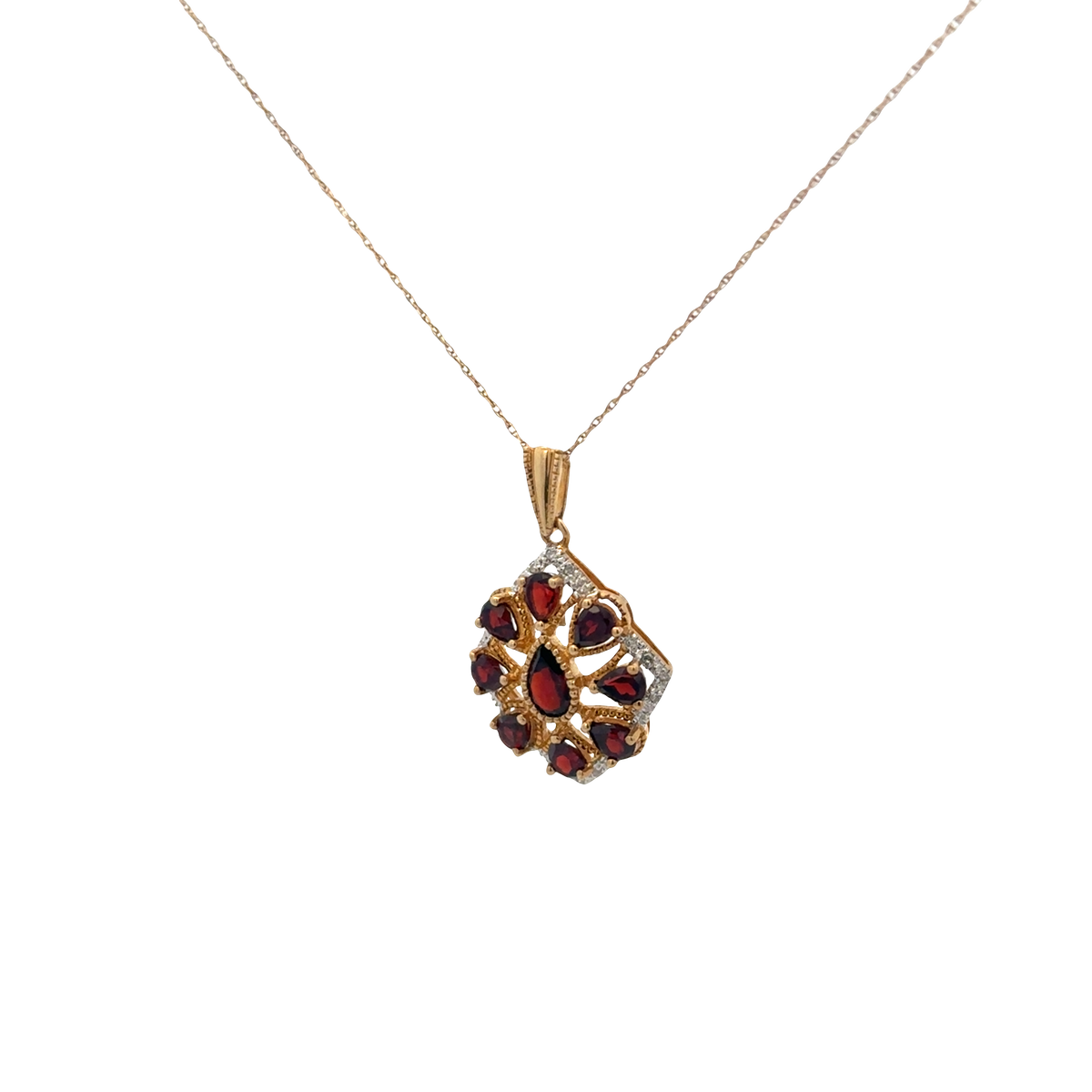 9ct yellow gold chain and pendant 3.2g (sh26813b)