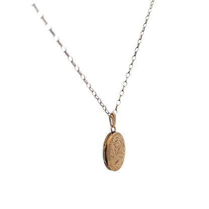 9ct yellow gold chain and locket 3.7g (sh26988b)