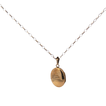 9ct yellow gold chain and locket 3.7g (sh26988b)