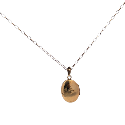 9ct yellow gold chain and locket 3.7g (sh26988b)
