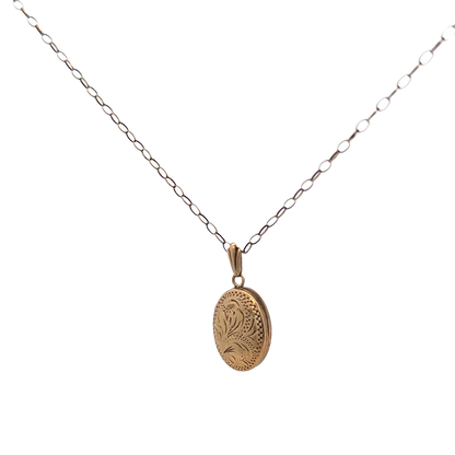 9ct yellow gold chain and locket 3.7g (sh26988b)