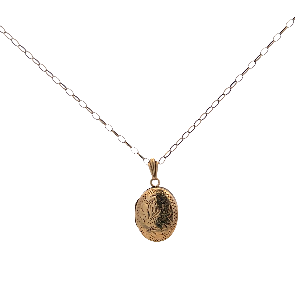 9ct yellow gold chain and locket 3.7g (sh26988b)