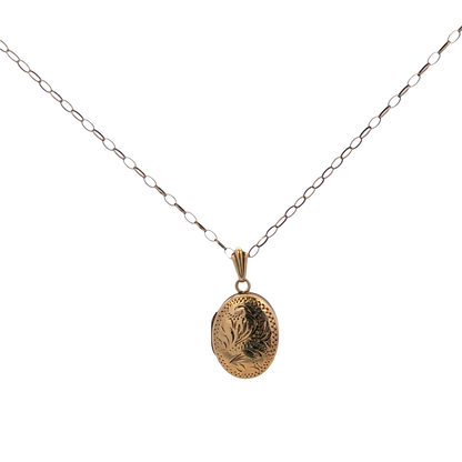 9ct yellow gold chain and locket 3.7g (sh26988b)