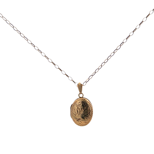 9ct yellow gold chain and locket 3.7g (sh26988b)