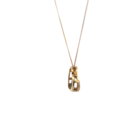 9ct yellow gold chain and diamond pendant 5.6g (sh27597b)