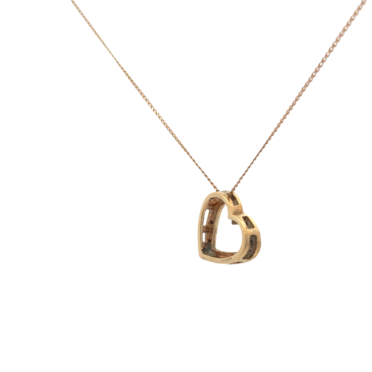 9ct yellow gold chain and diamond pendant 5.6g (sh27597b)