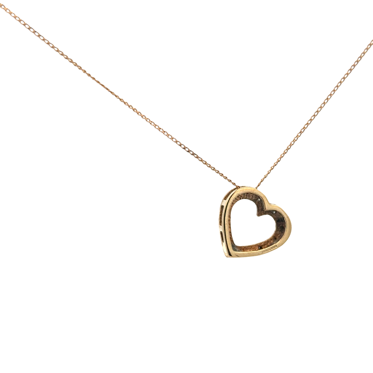 9ct yellow gold chain and diamond pendant 5.6g (sh27597b)