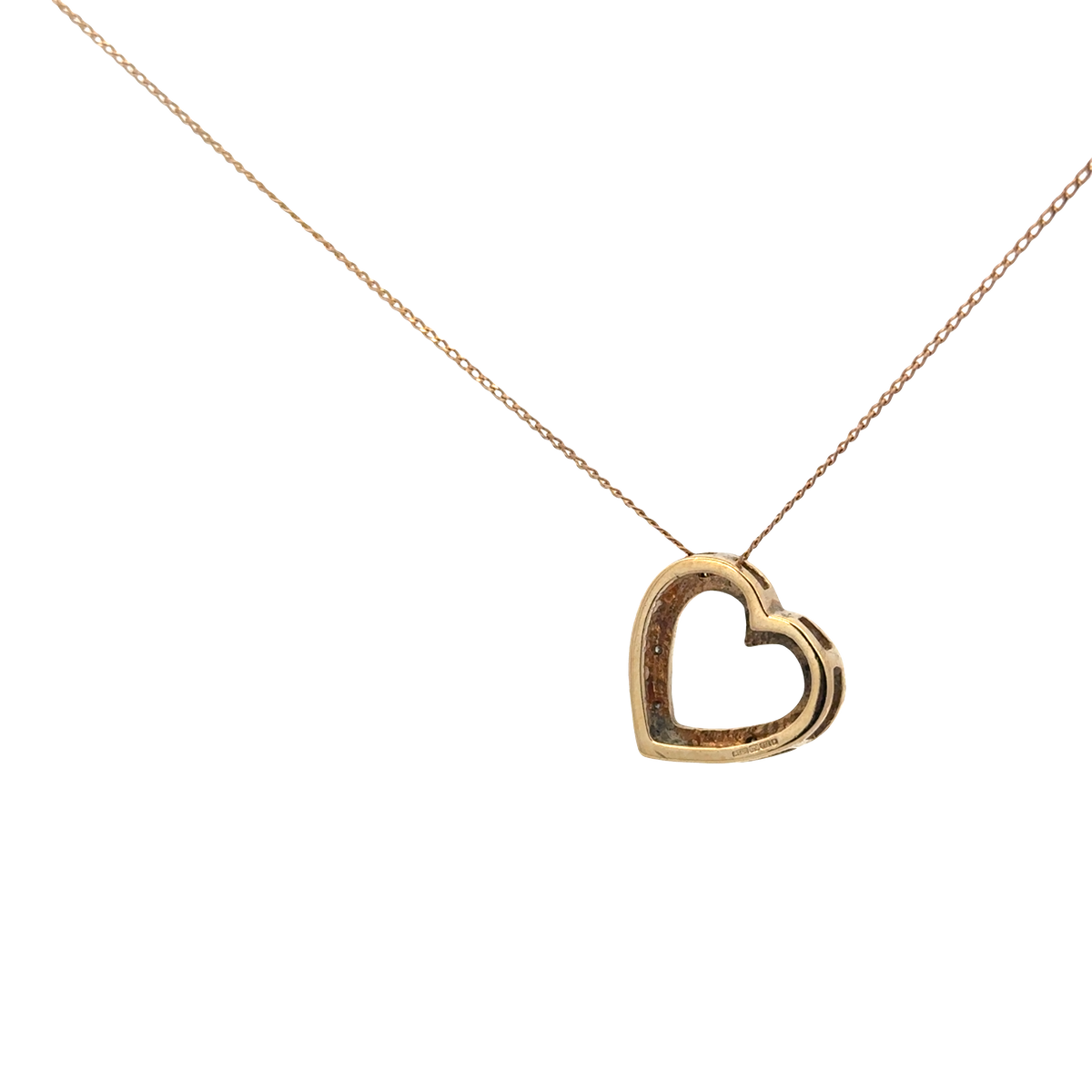 9ct yellow gold chain and diamond pendant 5.6g (sh27597b)