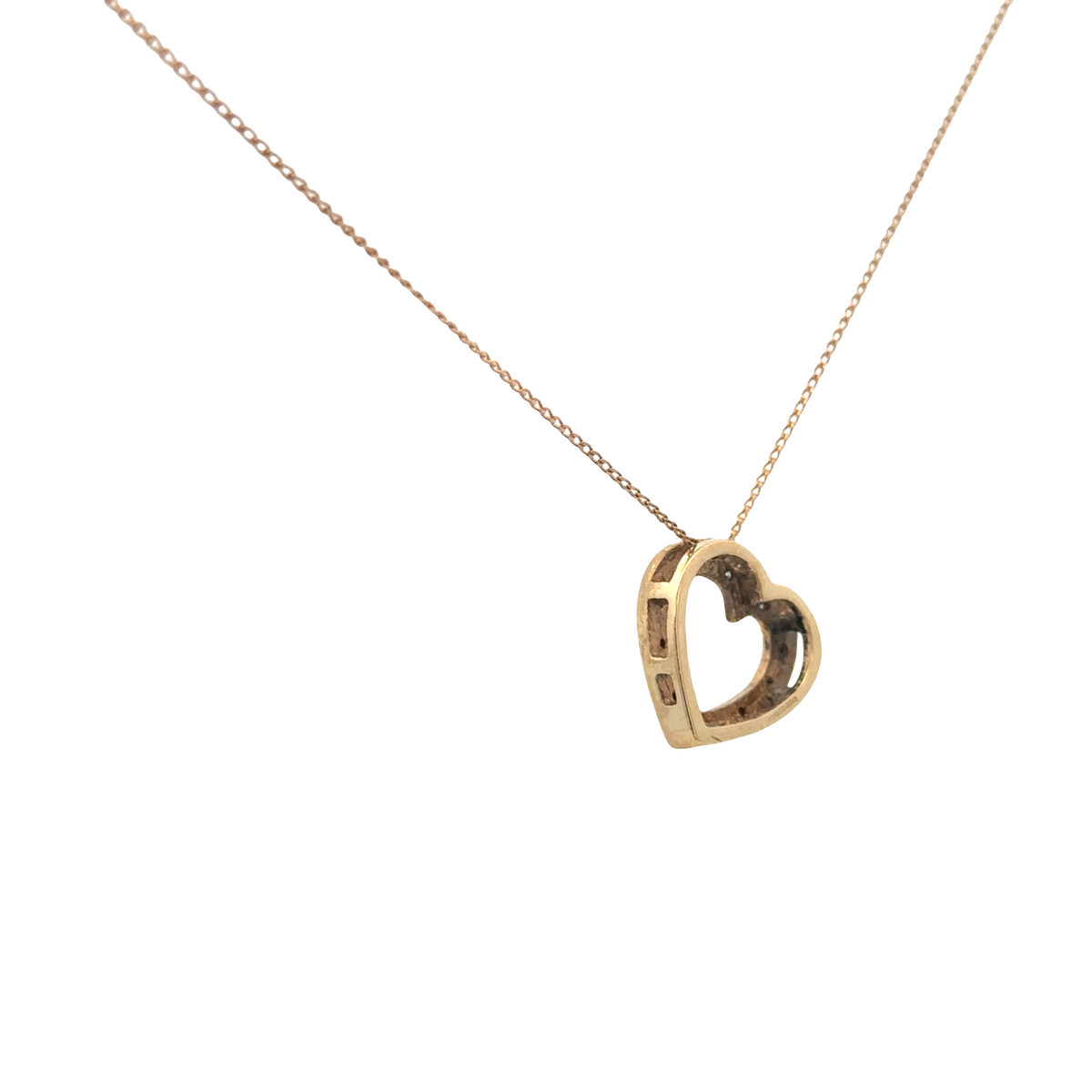 9ct yellow gold chain and diamond pendant 5.6g (sh27597b)