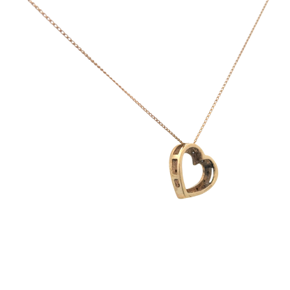 9ct yellow gold chain and diamond pendant 5.6g (sh27597b)