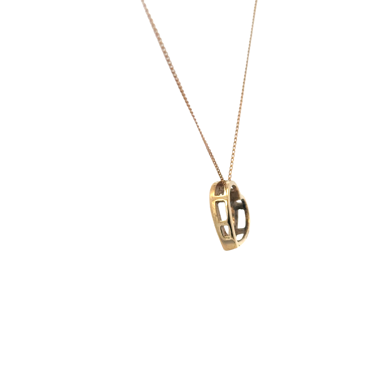 9ct yellow gold chain and diamond pendant 5.6g (sh27597b)