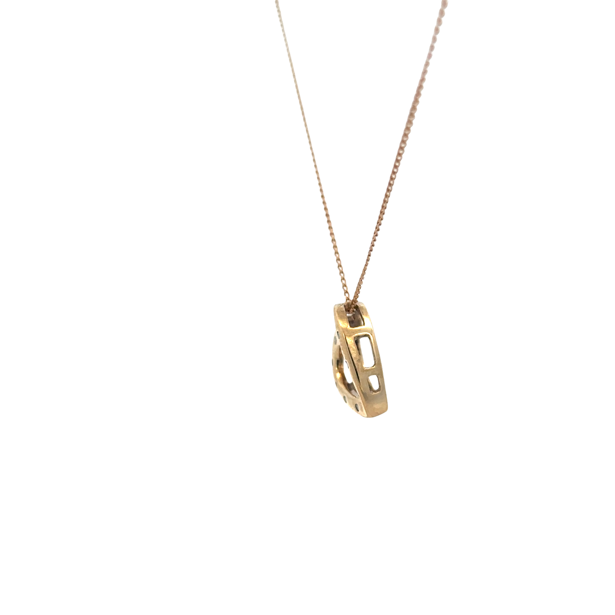 9ct yellow gold chain and diamond pendant 5.6g (sh27597b)