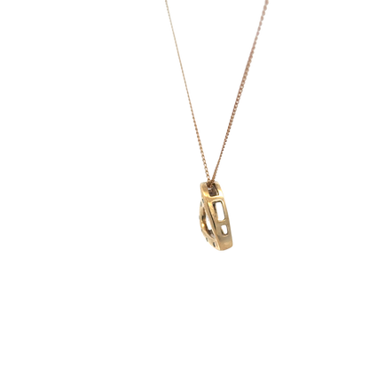 9ct yellow gold chain and diamond pendant 5.6g (sh27597b)