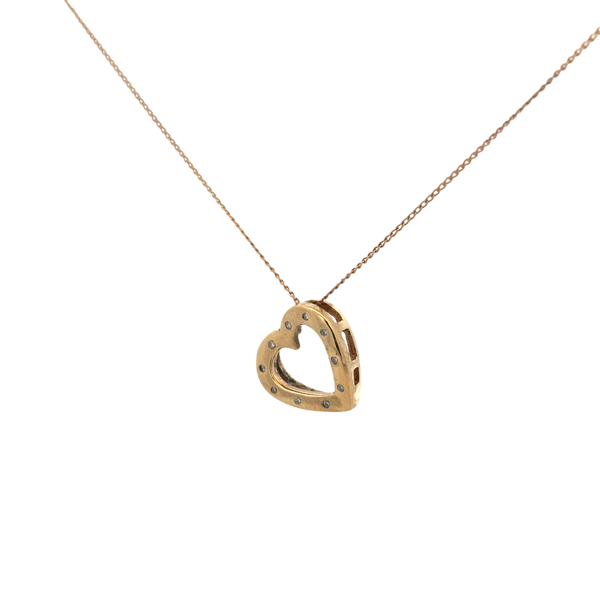 9ct yellow gold chain and diamond pendant 5.6g (sh27597b)