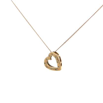 9ct yellow gold chain and diamond pendant 5.6g (sh27597b)