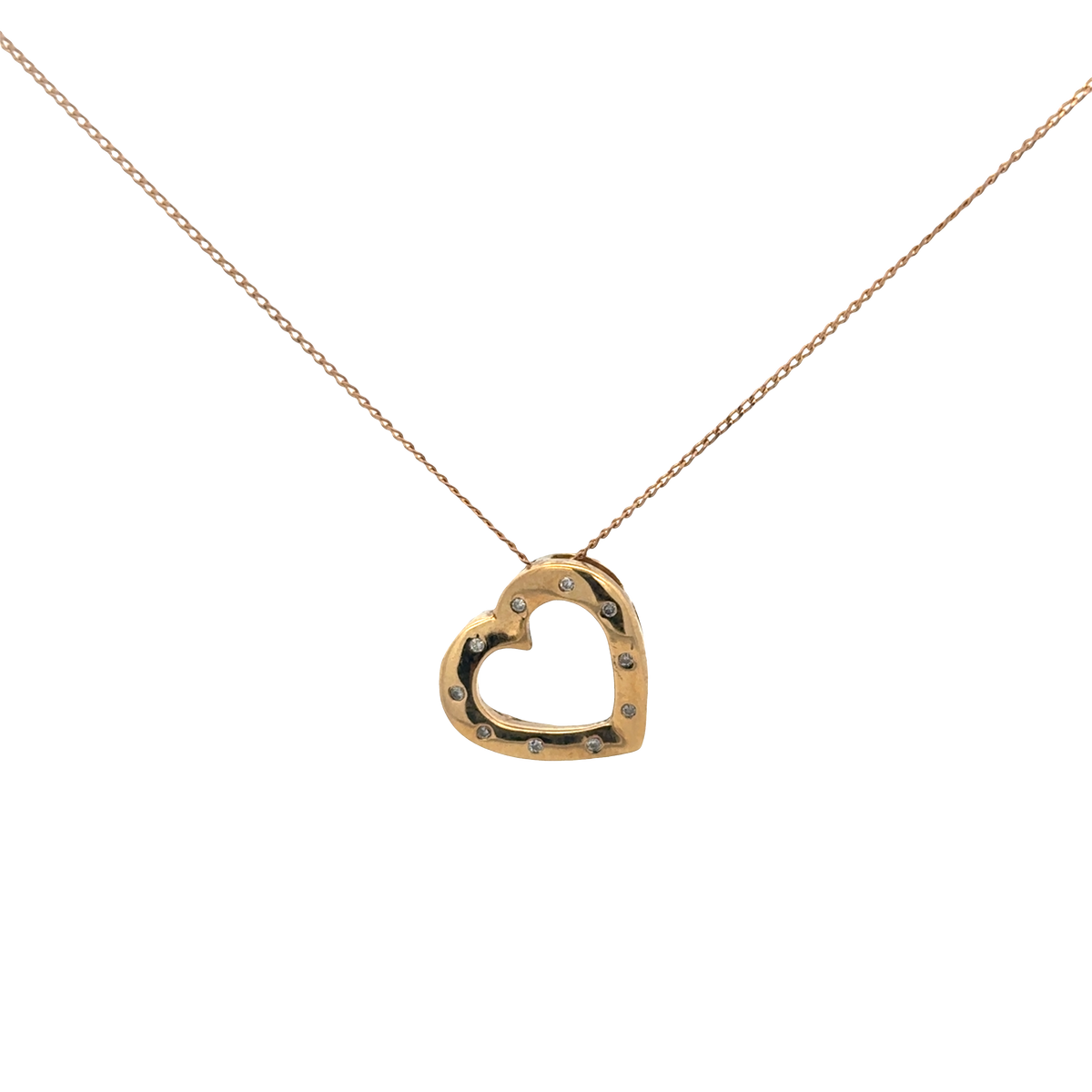 9ct yellow gold chain and diamond pendant 5.6g (sh27597b)