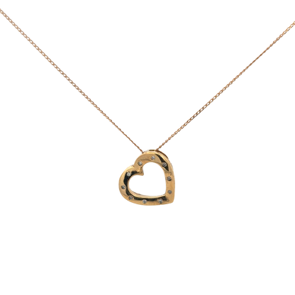 9ct yellow gold chain and diamond pendant 5.6g (sh27597b)