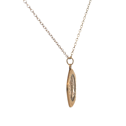 9ct yellow gold chain and St Christopher pendant 6.2g (sh26814b)