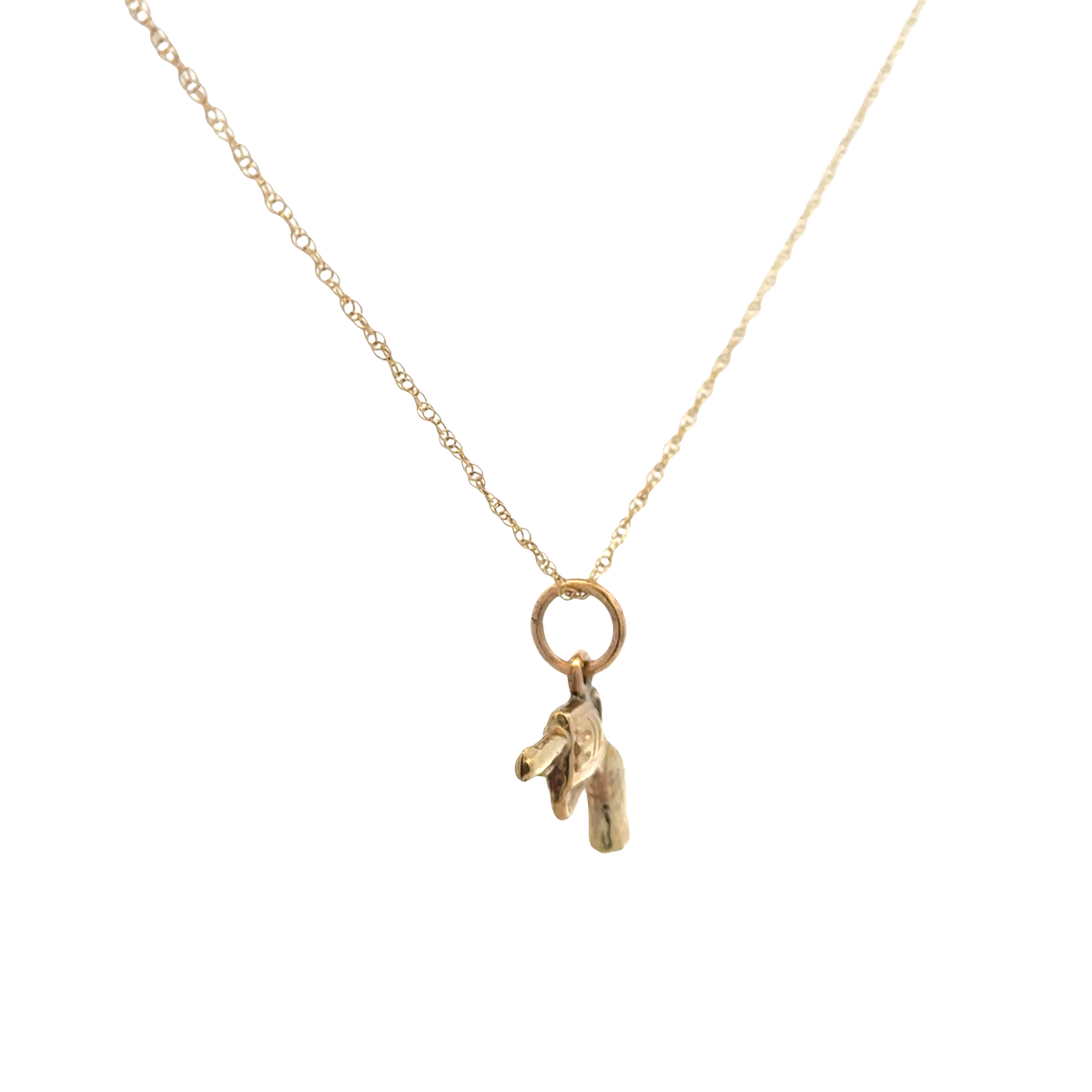 9ct yellow gold chain and gun pendant 1.9g (sh27632b)