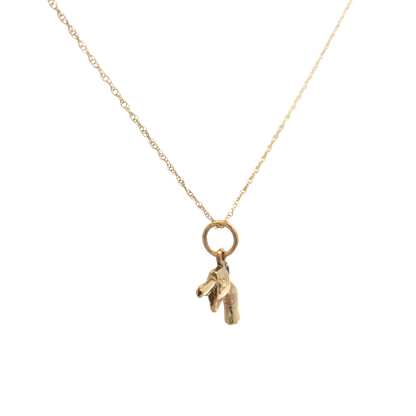 9ct yellow gold chain and gun pendant 1.9g (sh27632b)