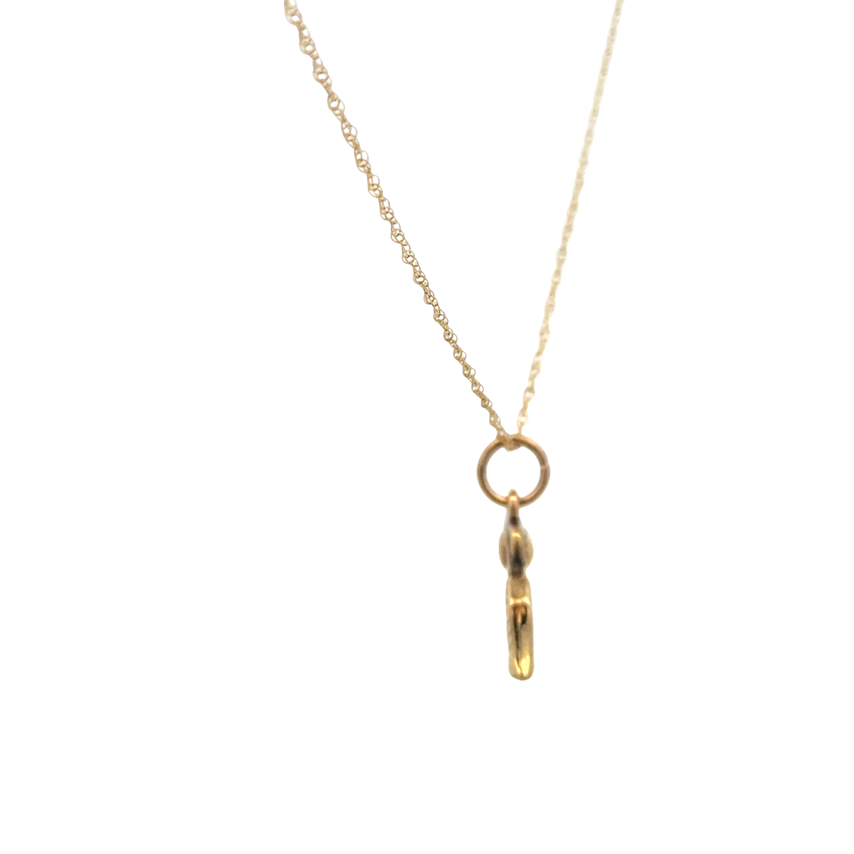 9ct yellow gold chain and gun pendant 1.9g (sh27632b)
