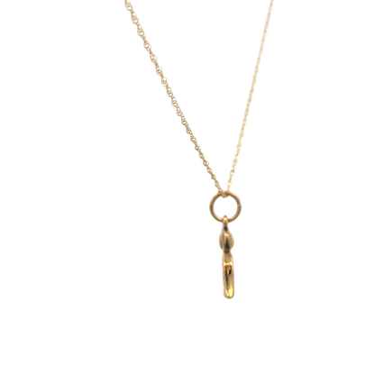 9ct yellow gold chain and gun pendant 1.9g (sh27632b)
