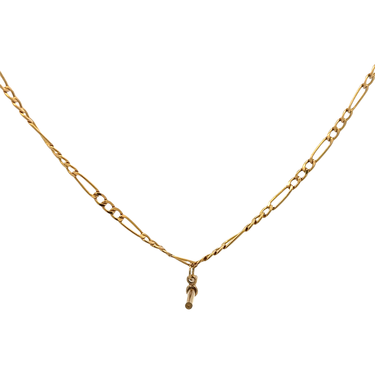 9ct yellow gold figaro chain with T bar 3.7g (sh27696b)